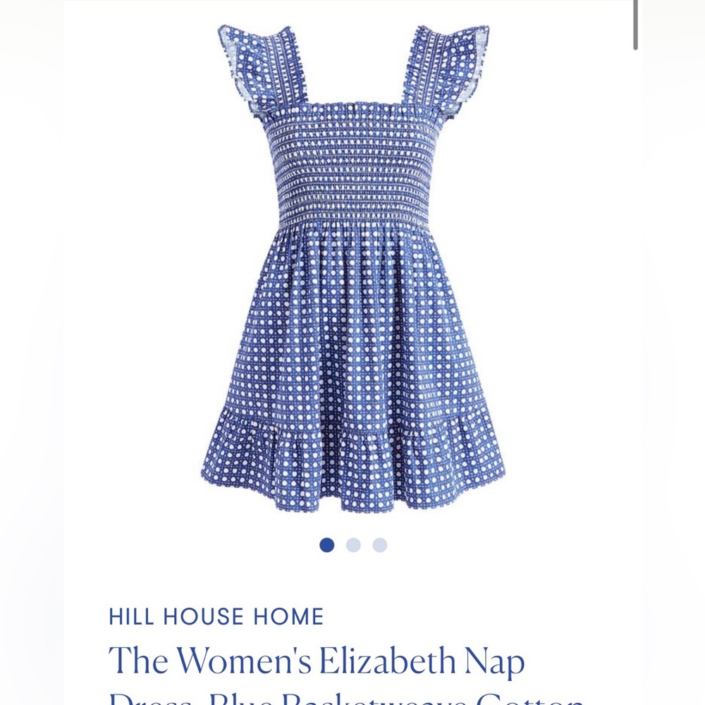 Hill House Navy and White Nap Dress basket weave print